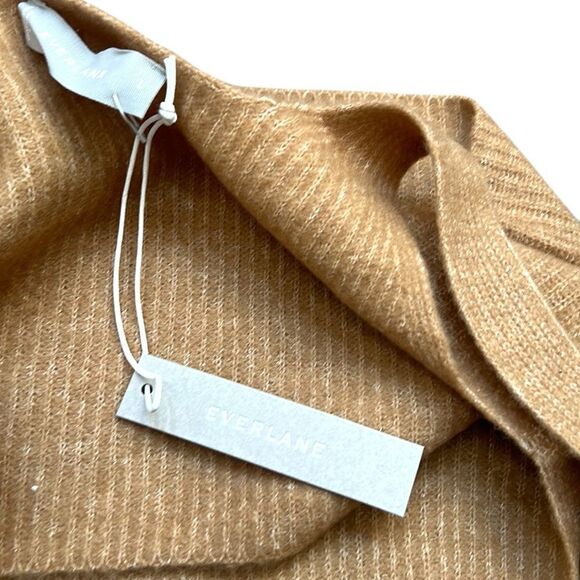 Everlane Tank Top Woman’s Size Large Cozy Knit Stretch Tan Cropped NEW - Picture 11 of 12